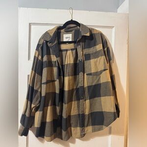 Aerie Flannel - Tan & Black